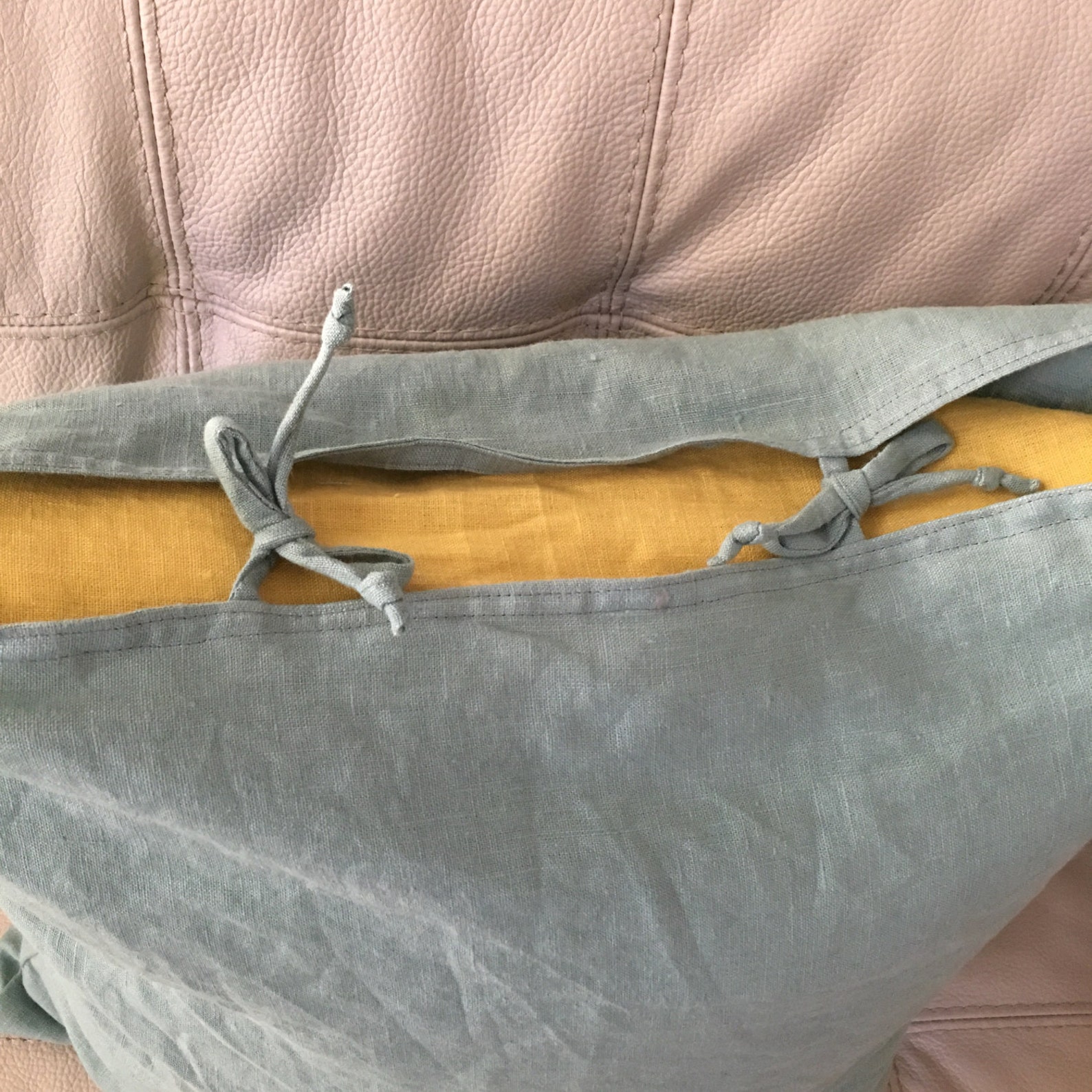 Linen Pillow Case With Ties/soft Natural Linen Pillowcase/ Etsy