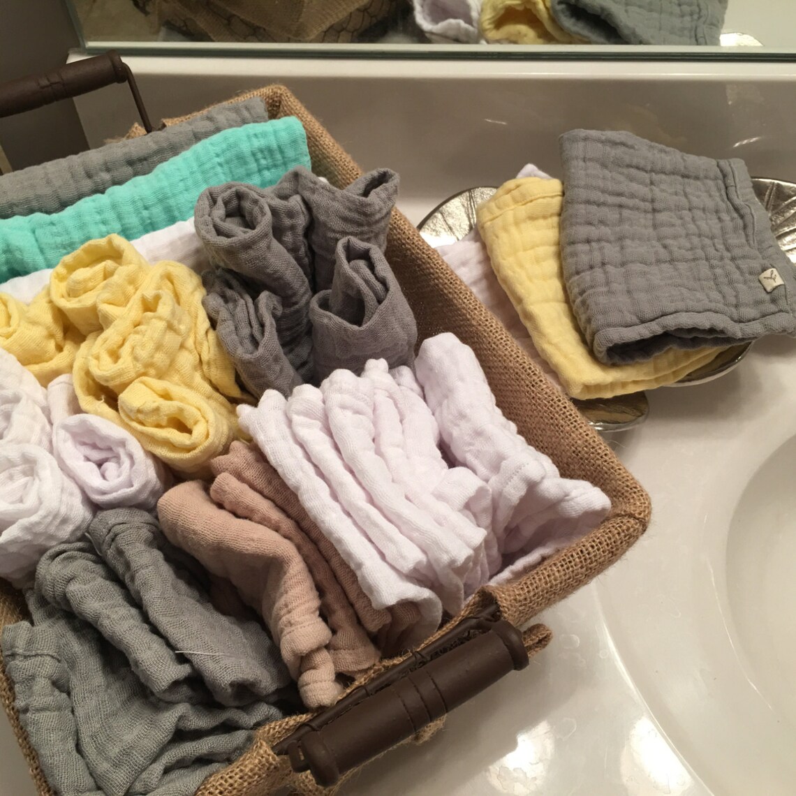 Muslin/ Gauze/ HAND Towels/double Layers Hand Towels SET of 6 Etsy