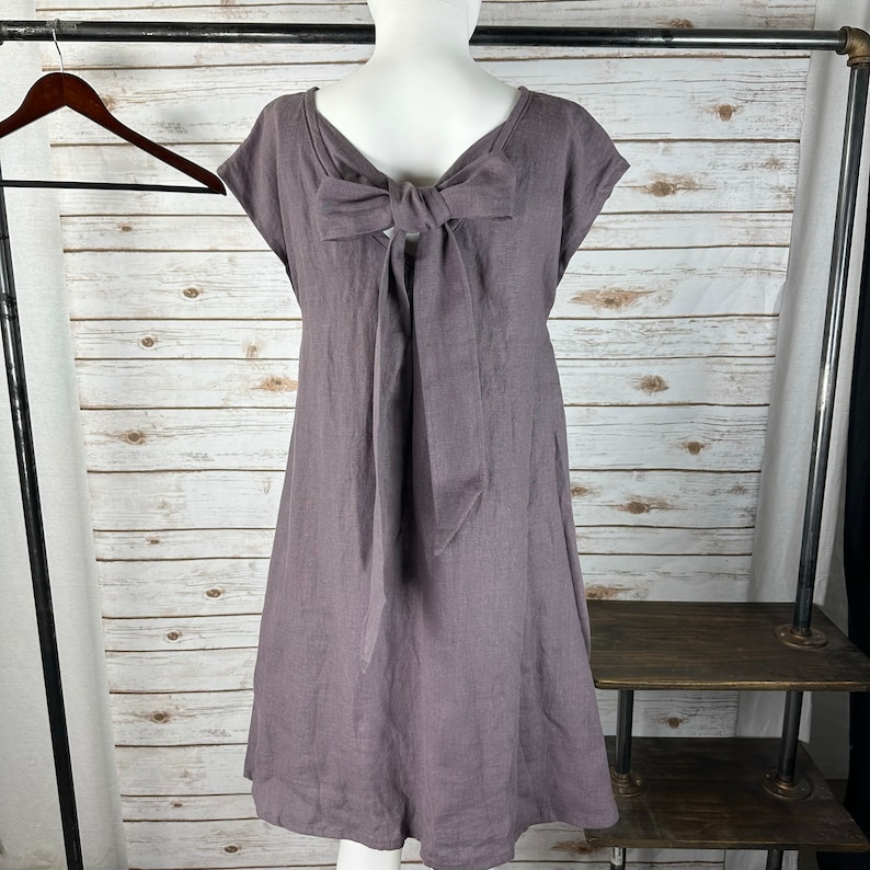 LD1701/Linen Dress/Washed/ Textured/100% LINEN/LINEN dress image 8