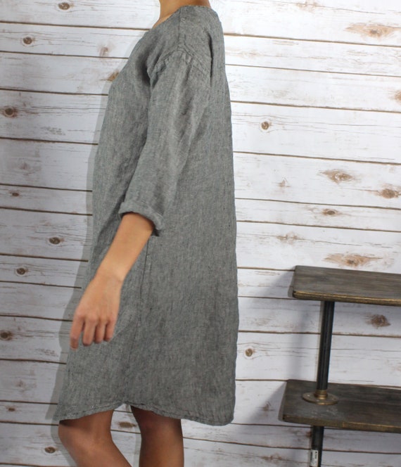 chinese dress ladies Ronda Button Down Linen Dress