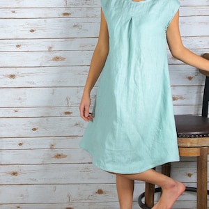 LD1701/Linen Dress/Washed/ Textured/100% LINEN/LINEN dress image 3