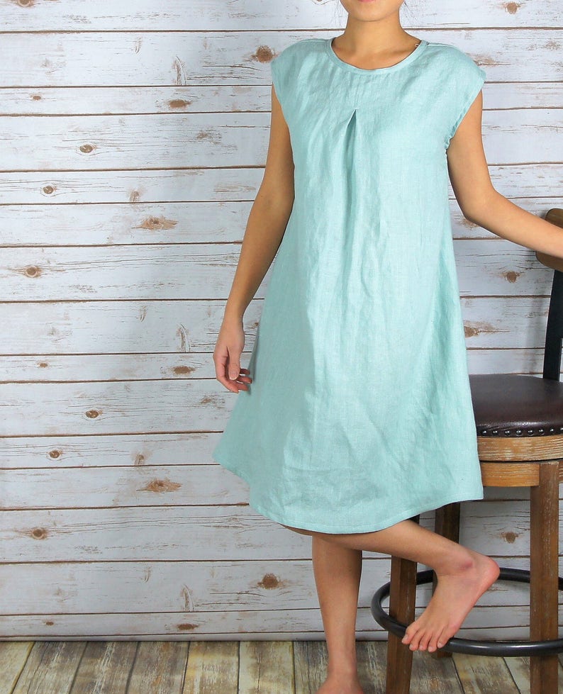 LD1701/Linen Dress/Washed/ Textured/100% LINEN/LINEN dress image 3