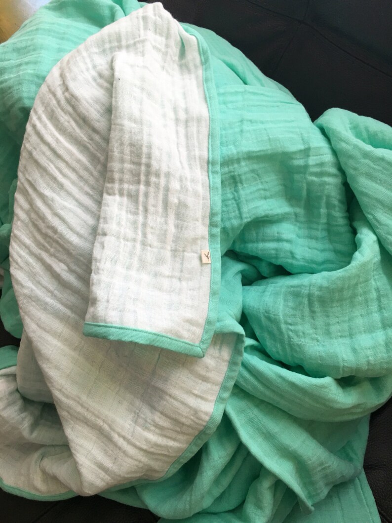 Reversible Muslin Throw Blanket/6 Layers 100cotton Gauze Etsy