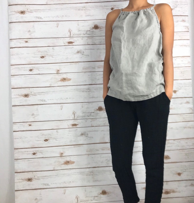 linen halter neck top
