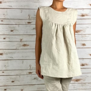 LT 1802 /Linen Blouse/ All season Tunic/Washed/ Textured/100% LINEN/LINEN top/ tunic/blouse