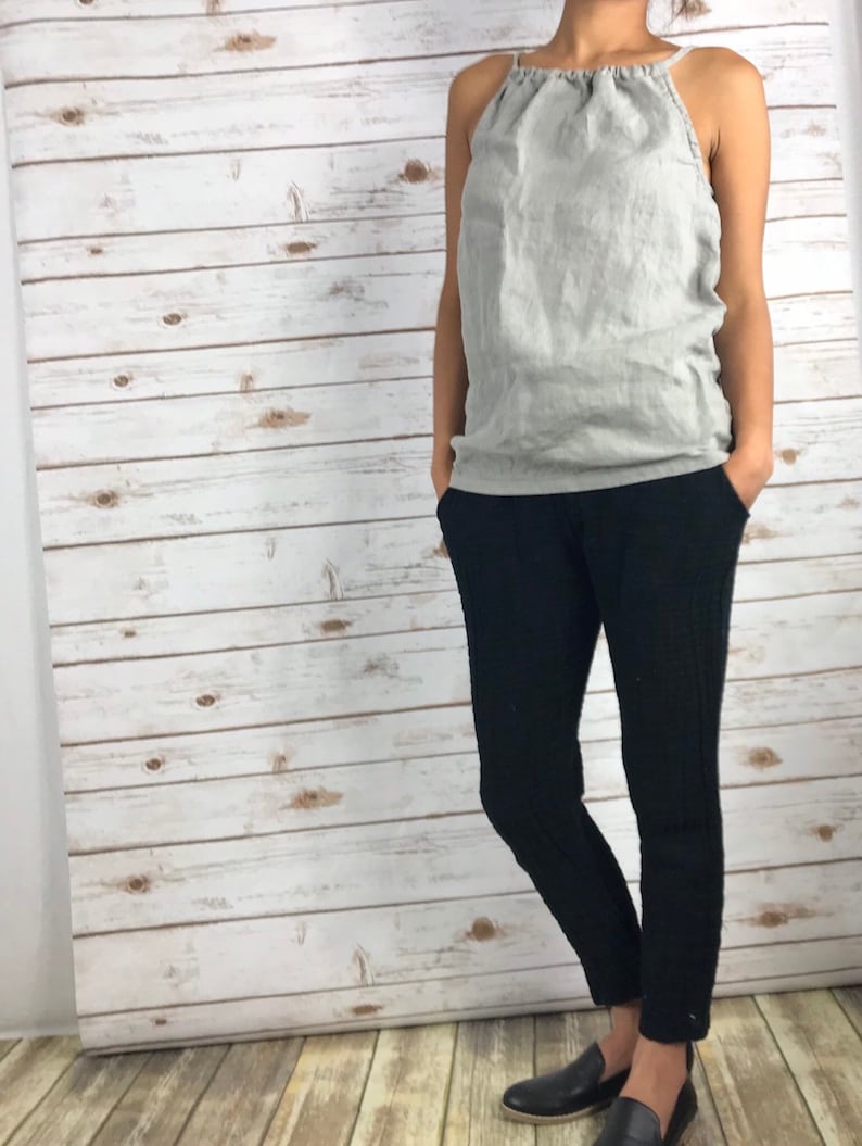 linen halter neck top