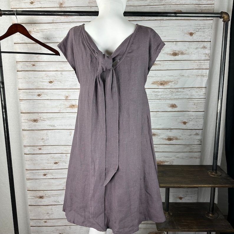 LD1701/Linen Dress/Washed/ Textured/100% LINEN/LINEN dress image 7