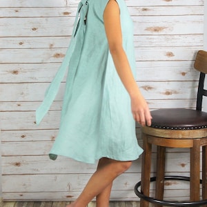 LD1701/Linen Dress/Washed/ Textured/100% LINEN/LINEN dress image 4