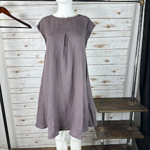 LD1701/Linen Dress/Washed/ Textured/100% LINEN/LINEN dress image 9