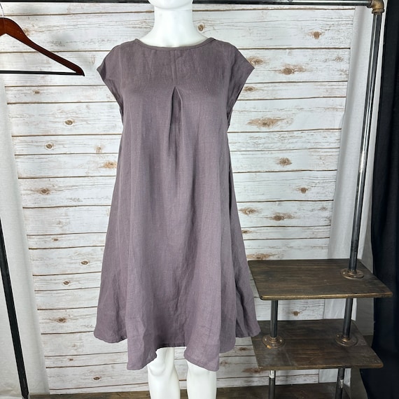 LD1701/ size XS/ color Grape/100% LINEN dress/ Ready to ship/ only one