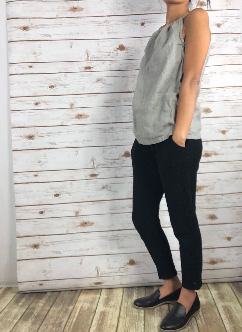 linen halter neck top