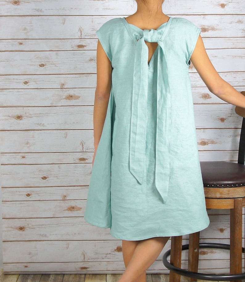 LD1701/Linen Dress/Washed/ Textured/100% LINEN/LINEN dress image 2