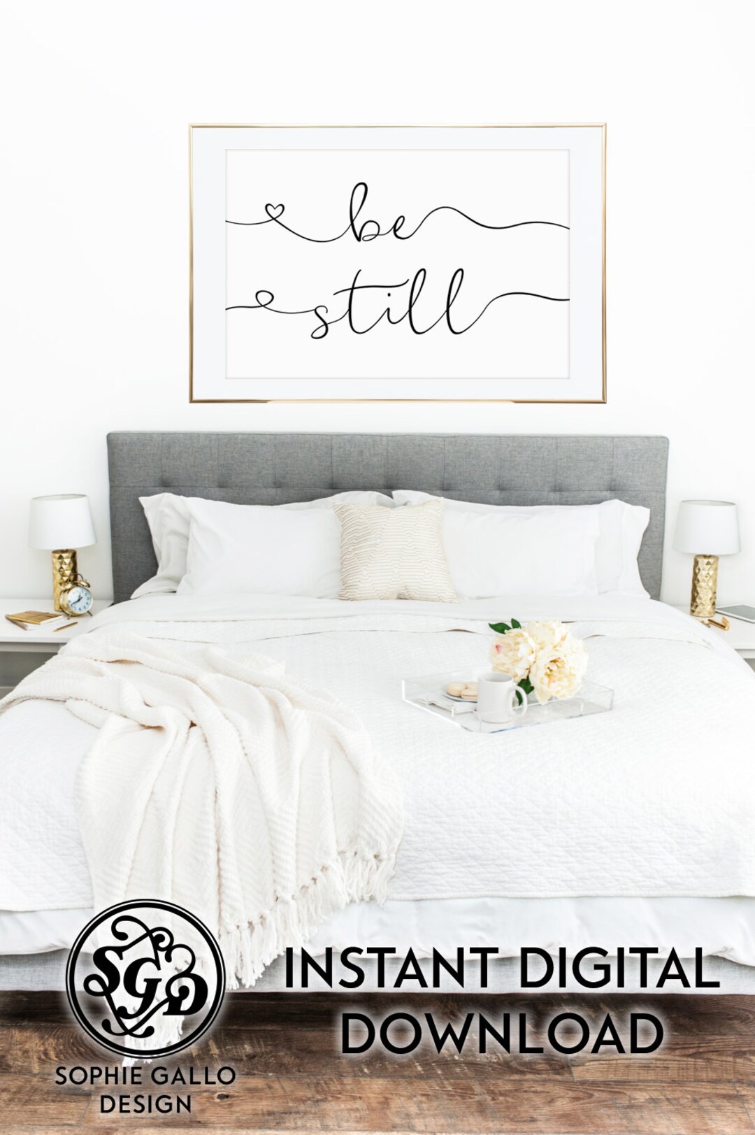Be Still Printable Typography Bedroom Poster Gallery Wall Art, Direct ...