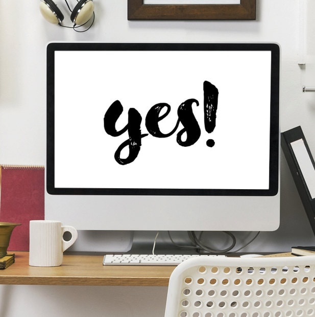 Yes Printable Typography Art Poster - Etsy