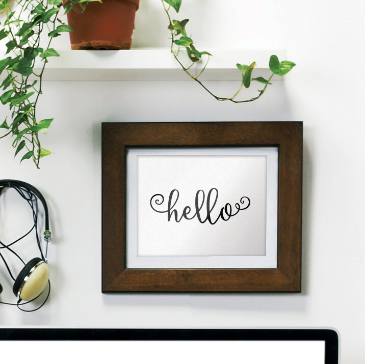 Hello Printable Typography Art Poster - Etsy