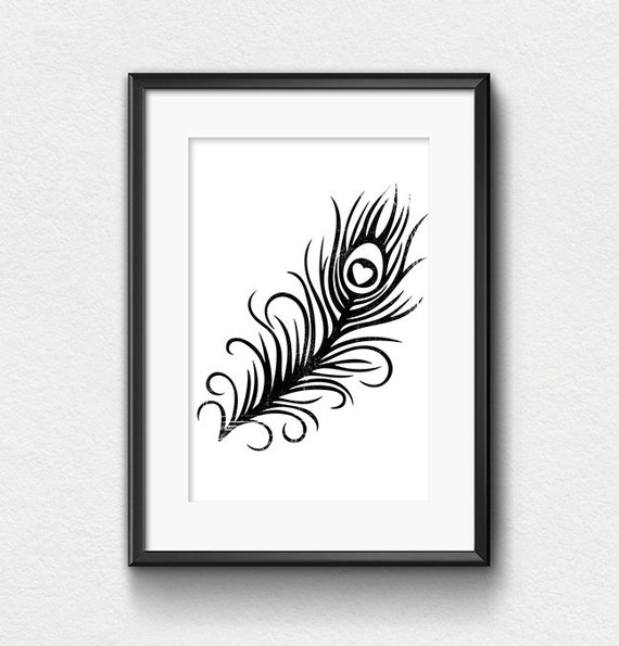 Peacock Feather Printable Art Poster | Etsy