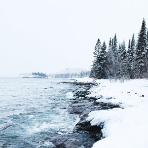 Art hivernal du Minnesota, photographie d&#39;hiver, art du Minnesota, impression d&#39;art hivernal, rive nord, lac Supérieur, photo de neige