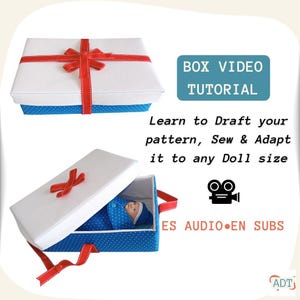 Fabric Box Pattern Video Tutorial. Step By Step Doll Carrier for Articulated Doll. Custom Rectangular Doll Storage Box.