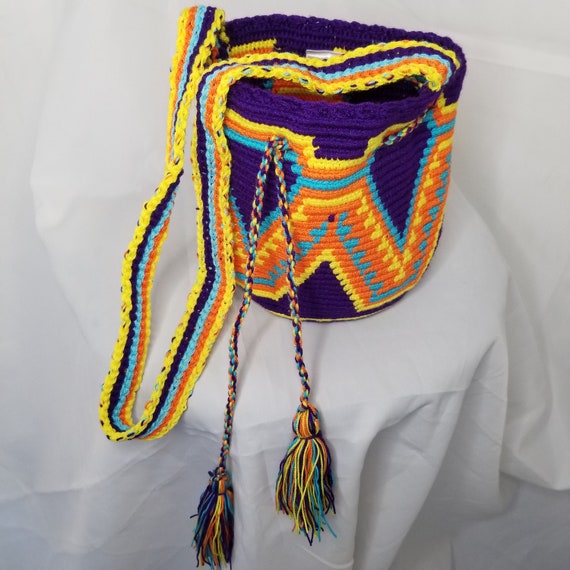 Mochila Wayuu Pequeña multicolor Bolso wayuu playero Mochila | Etsy México