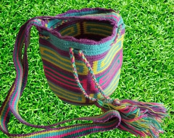 Wayuu Pequeña multicolor Bolso wayuu playero - Etsy España