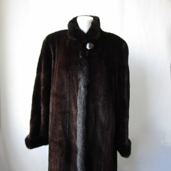 Women's Sz 10 SHOWROOM NEW Brown Black  Sheared Mink Fur Coat