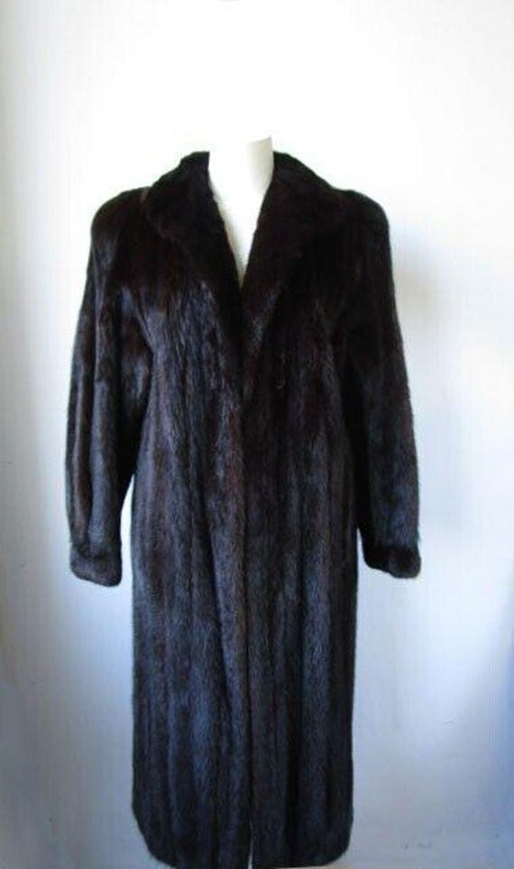 ダークブラウン ランチミンクコート ミンク 毛皮 コート ダークブラウン 15号 レディース : ブランド古着