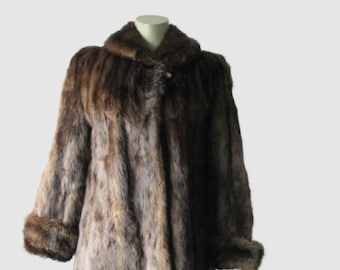 Frauen Sz kleine Bisamratte Pelzjacke Mantel MINT SALE