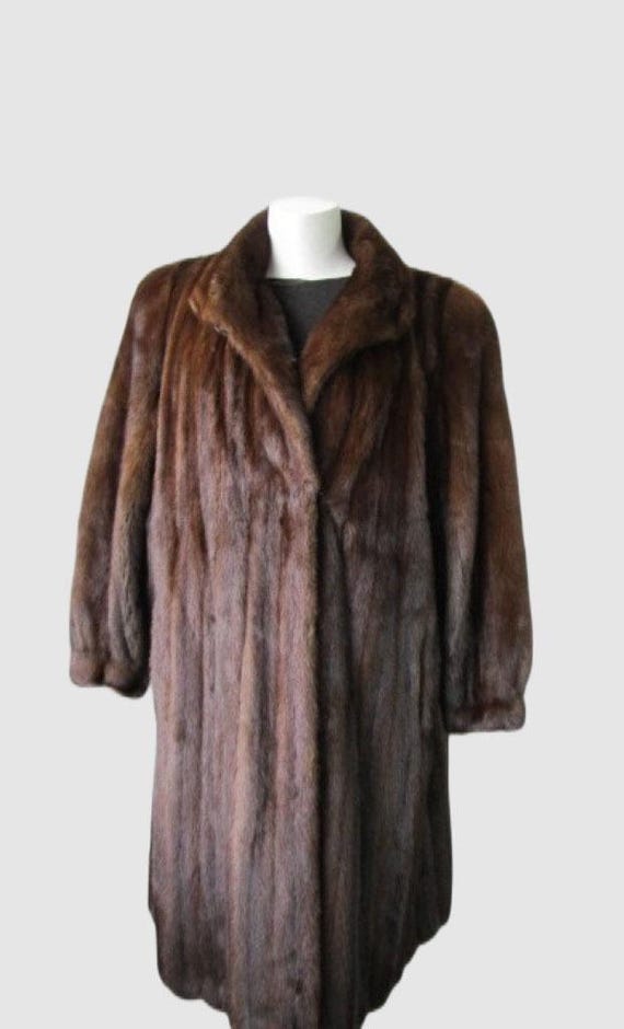 Women's Sz L 12 /14 Natural Demi-buff FEMALE Mink Fur Coat MINT+