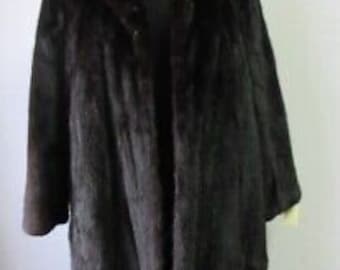 Women's Sz 14 Dark Ranch Mink Fur Coat Jacket MINT SALE