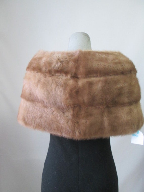 Women's Real Mink Fur Cape Shawl Stole Wrap Cape … - image 3