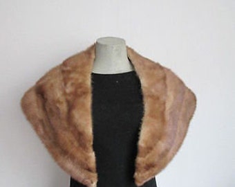 Women's Real Mink Fur Collar Shawl Stole Wrap Cape MINT Sable WEDDING SALE