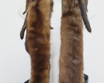 Women's 3 Mink Fur Pelts Stole Wrap Cape MINT Wedding Vintage