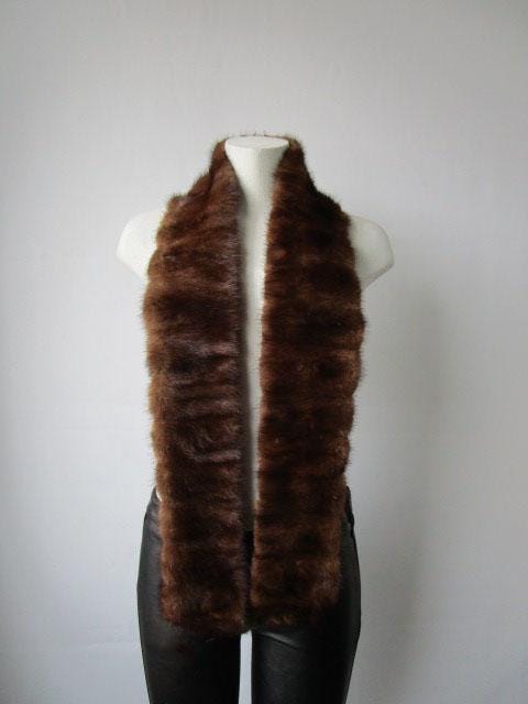 Men's New Natural Dark Pastel Mink Fur Wrap Scarf - Etsy