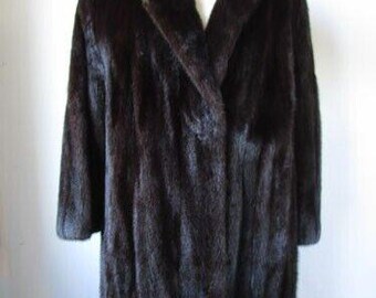 ダークブラウン ランチミンクコート レディース サイズ 10/12 ダークランチ ミンクファーコート MINT+ 女性