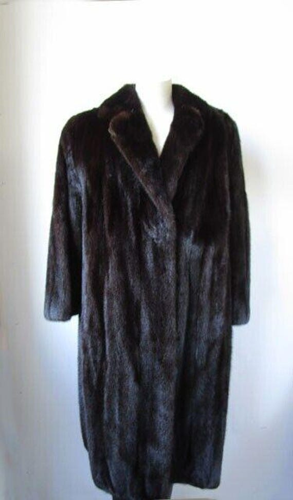 レディース サイズ 10/12 ダークランチ ミンクファーコート SUPERB