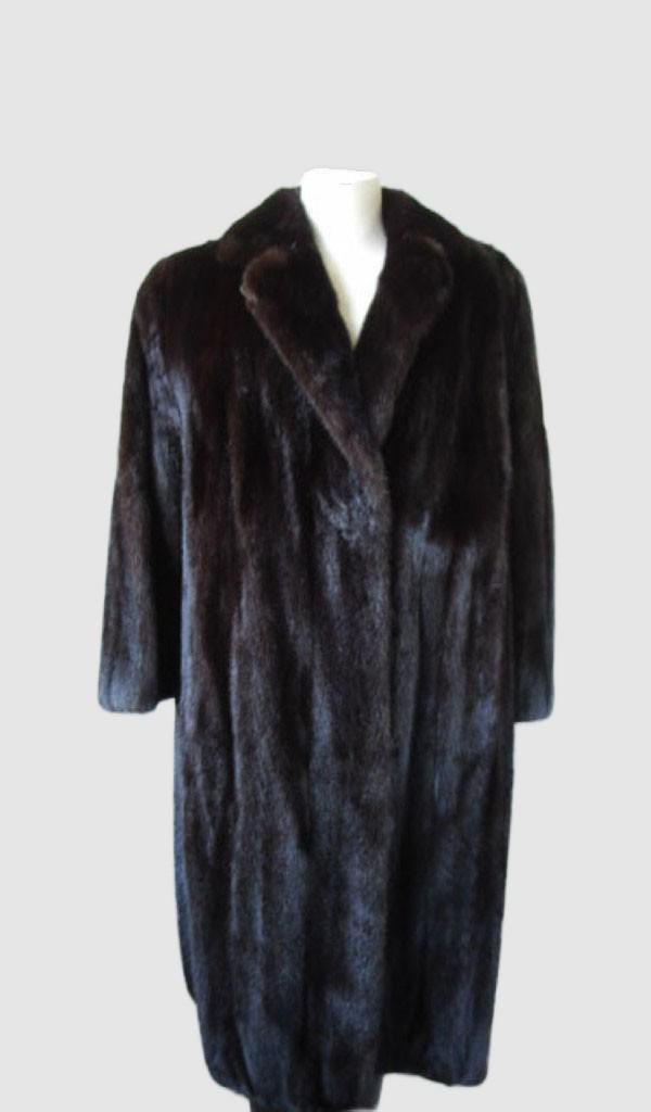 レディース サイズ 10/12 ダークランチ ミンクファーコート SUPERB