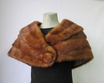 Women's Real Mink Fur Cape Shawl Stole Wrap Cape Mint WEDDING STOLE SALE