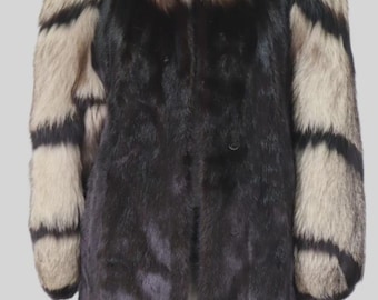 Women's Sz 6 Canadian Mink Fur Coat with Fox Fur MINT+ Woman