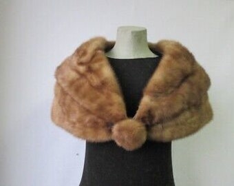 Women's Real Mink Fur Cape Shawl Stole Wrap Cape MINT Sable WEDDING SALE