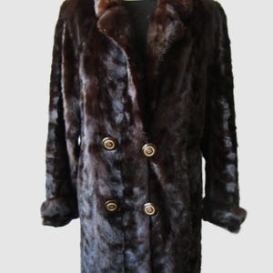 Women&#39;s Sz 10 M Dark Ranch Real Mink Fur Coat Superb