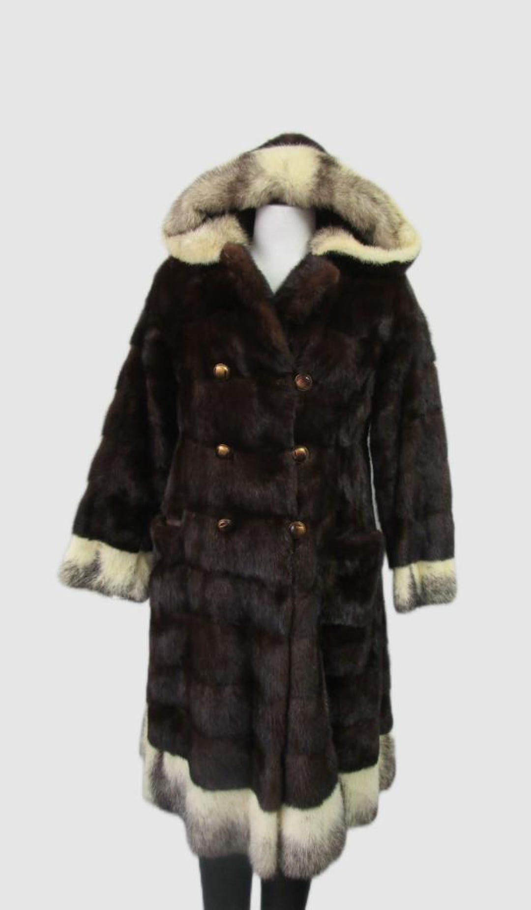 レディースサイズ 2/4 ミンクファーコート（ブラッククロスミンク