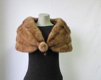 Women's Real Mink Fur Cape Shawl Stole Wrap Cape MINT Sable WEDDING SALE