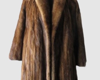 Vintage Full Length Russell Taylor Signature Faux Fur Coat, Small