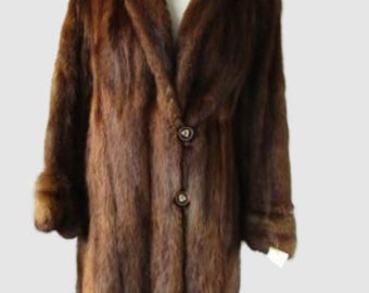 Damen Sz 6 Muskrat Pelzmantel Jacke Superb SALE