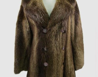 Herren Sz S 36 Biber Pelz Jacke Mantel MINT MEN Man