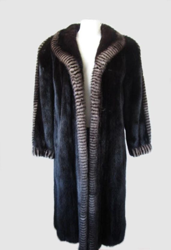 レディース サイズ8 ダークランチ サファイア ミンクファーコート