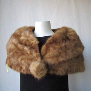 Women's Real Mink Fur Cape Shawl Stole Wrap Cape Mint WEDDING STOLE SALE image 1