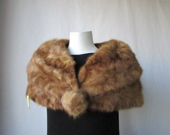 Women's Real Mink Fur Cape Shawl Stole Wrap Cape Mint WEDDING STOLE SALE