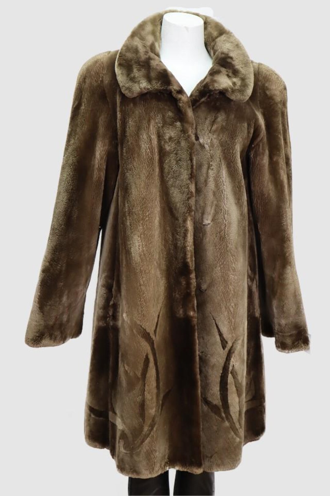 Women's Sz 10 MINT+ Sheared Beaver Fur Coat Jacket Stroller With