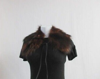 Women's New Brown Gold Fox Fur Collar Scarf Ladies